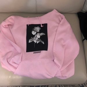 Pink and black hoodie worn once great condition